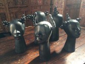Simone Leigh studio interior with unfinished sculptures in process.