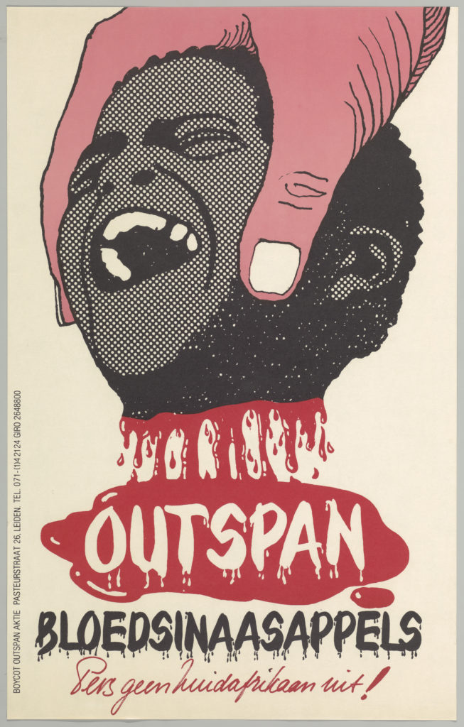 Rob van der Aa, Outspan, bloedsinaasappels, pers geen Zuidafrikaan uit!, 1975. Internationaal Instituut voor Sociale Geschiedenis, Amsterdam (2)
