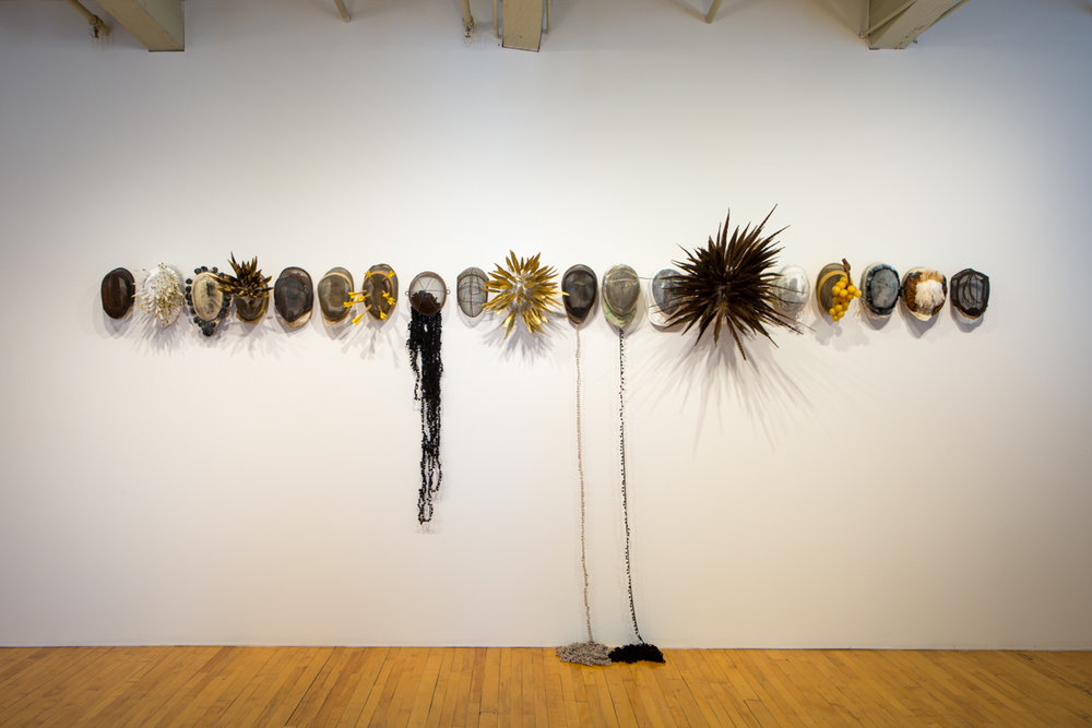 Installation view of Allison Janae Hamilton: Pitch