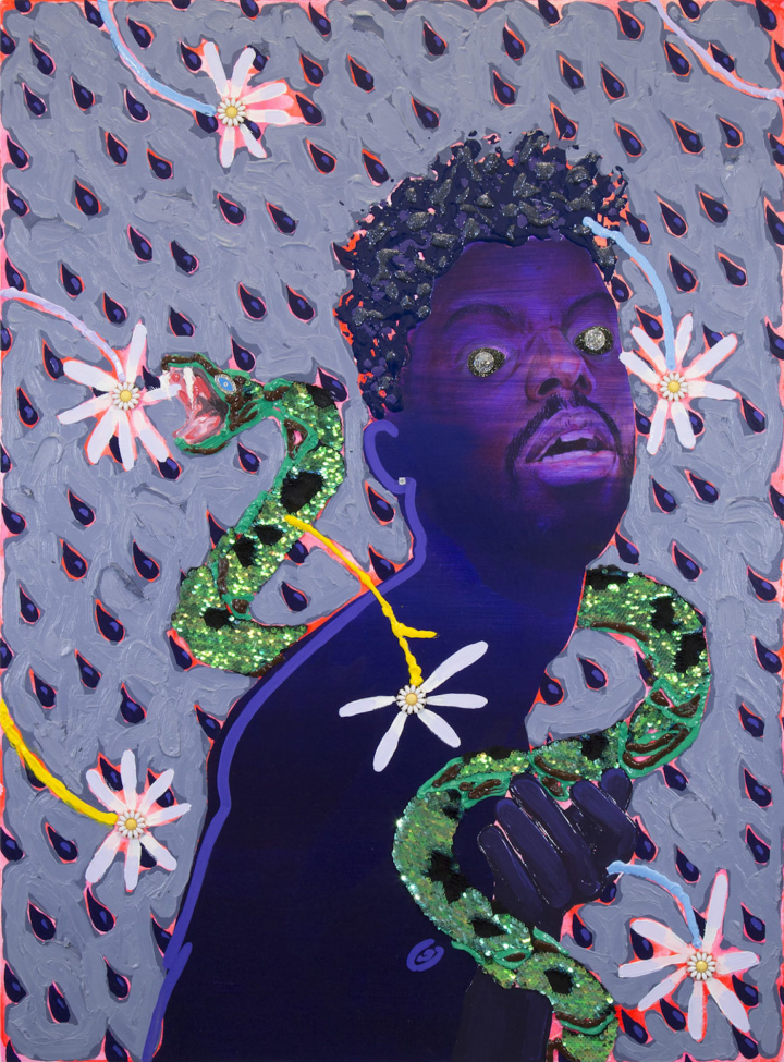 Devan Shimoyama, “Snake Baby” (2016), private collection, New York City (image courtesy the artist)