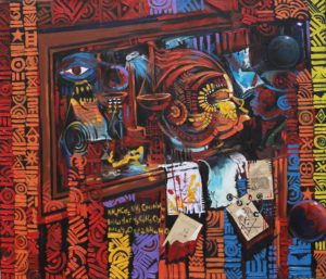 AmoaFafa Adwene, 60 X 70 Inches, Acrylic on canvas, 2018