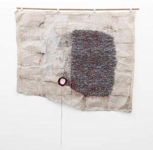 WallenMapondera_Untitled_2019_Cardboardwaxed-thread-and-wax-paper-on-canvas_152-x-217-cm_Front_LR